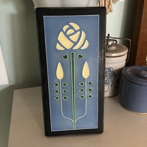 Motawi Tileworks Blue Rose Ceramic Hanging Tile